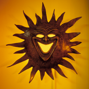 sun bronze neon art